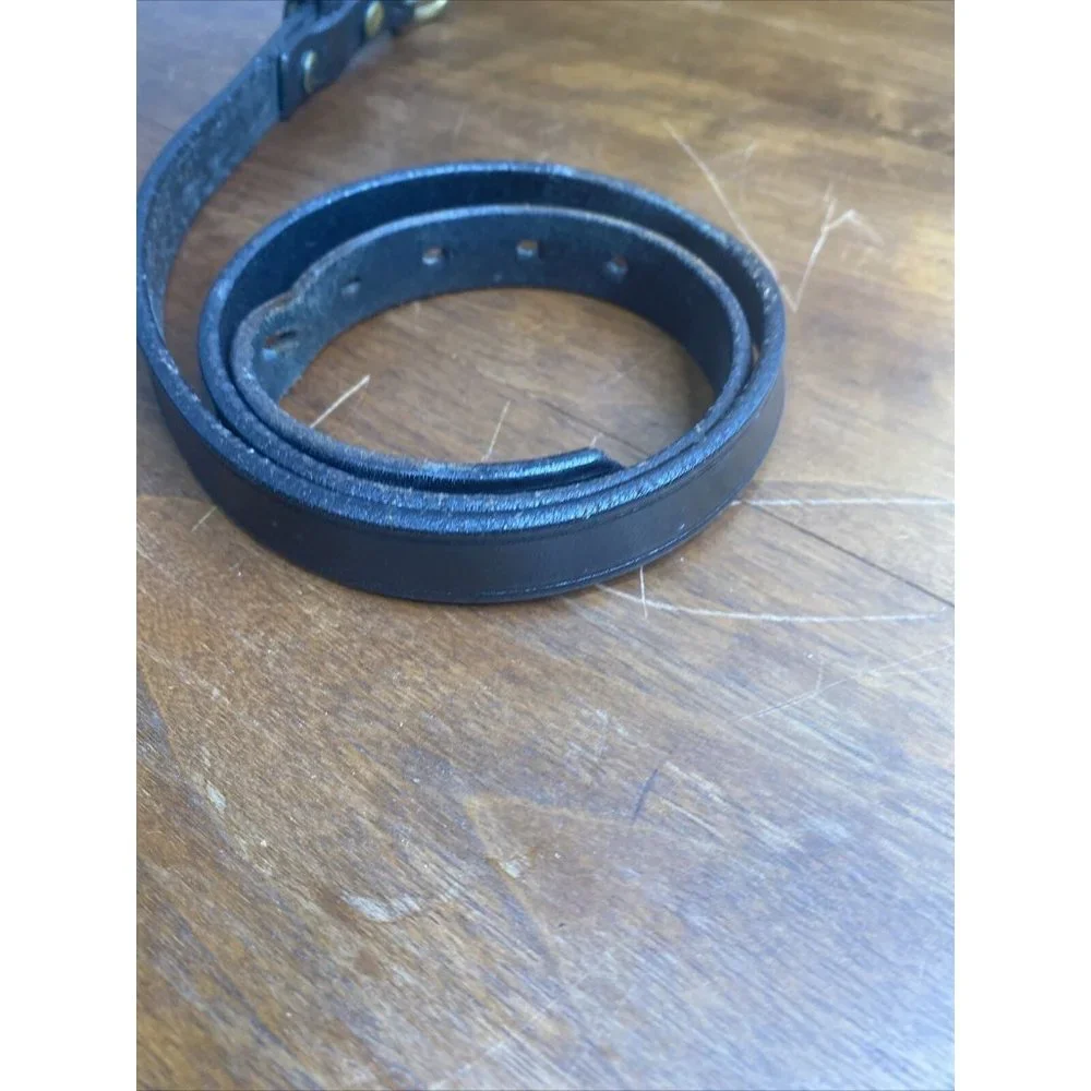 Tory English Bridle Leather Belt Black Women’s Sz 28 Style 2134 Stitched 3/4